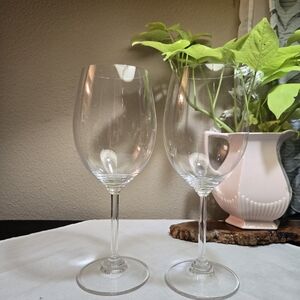 Vintage Riedel Crystal "Wine"  Elegant Clear Ribbed Cabernet Wine Glass Set
